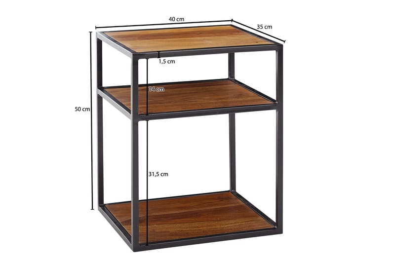 Seddik Sängbord 35 cm Rektangulär - Brun - Möbler - Bord & matgrupper - Avlastningsbord - Sängbord & nattduksbord