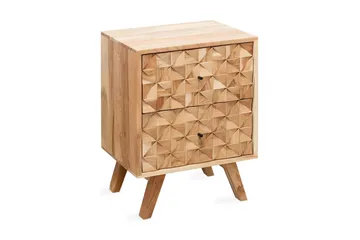 Seufert Sängbord 44 cm med Förvaring och Lådor i Trä - Natur - Möbler - Bord & matgrupper - Avlastningsbord - Sängbord & nattduksbord