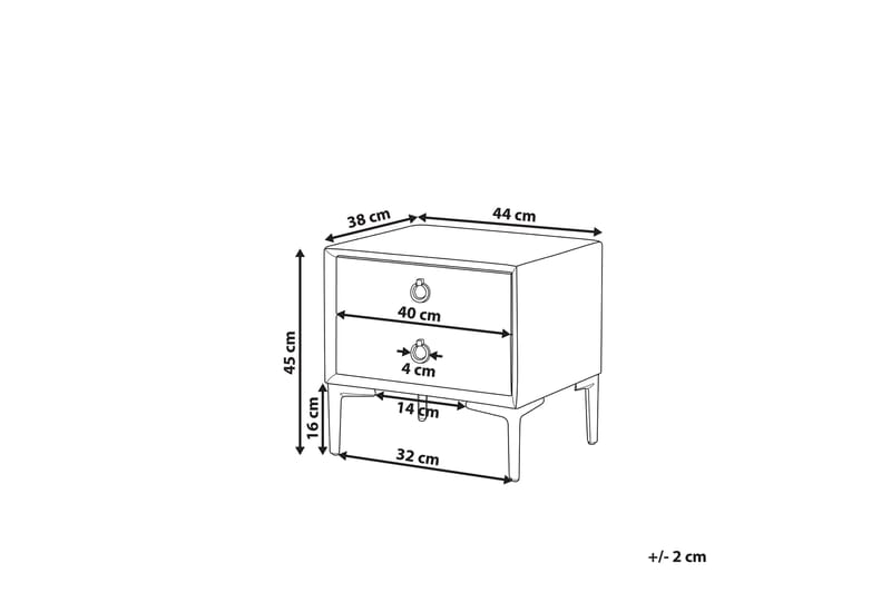 Sezanne Sängbord 44 cm - Konstläder/Svart - Sängbord & nattduksbord