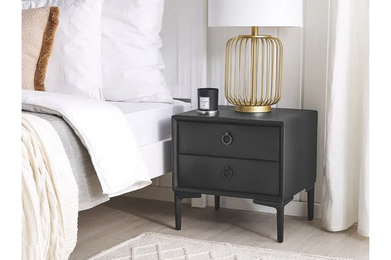 Sezanne Sängbord 44 cm - Konstläder/Svart - Möbler - Bord & matgrupper - Avlastningsbord - Sängbord & nattduksbord