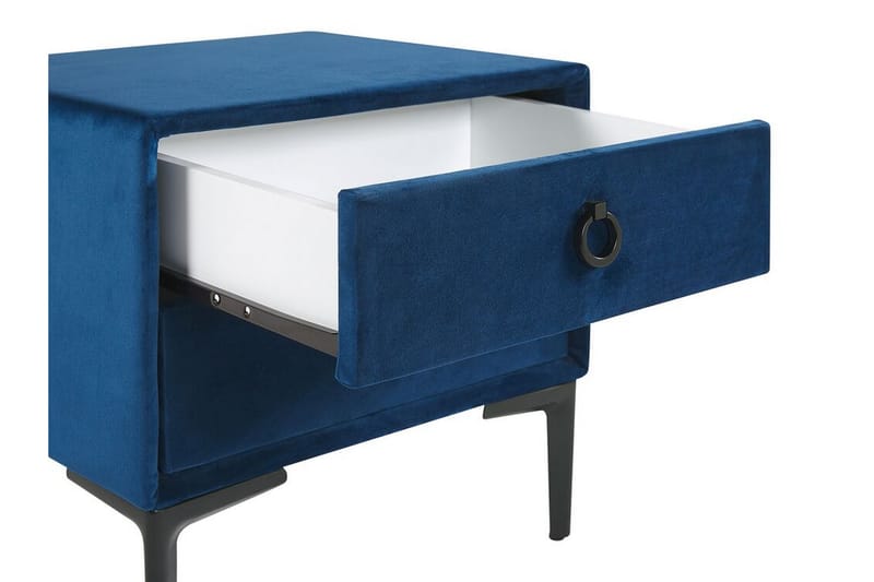 Sezanne Sängbord 44 cm - Sammet/Blå - Sängbord & nattduksbord