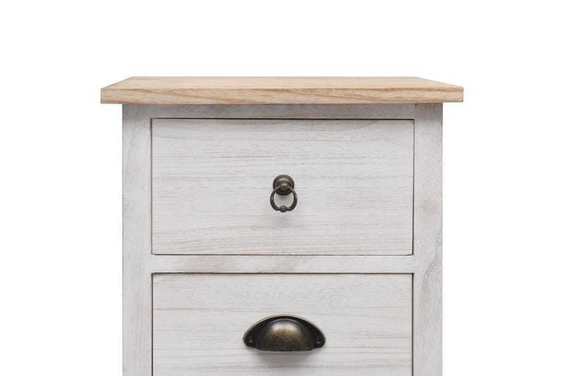 Sidoskåp 35x25x57 cm paulownia - Vit - Möbler - Bord & matgrupper - Avlastningsbord - Sängbord & nattduksbord