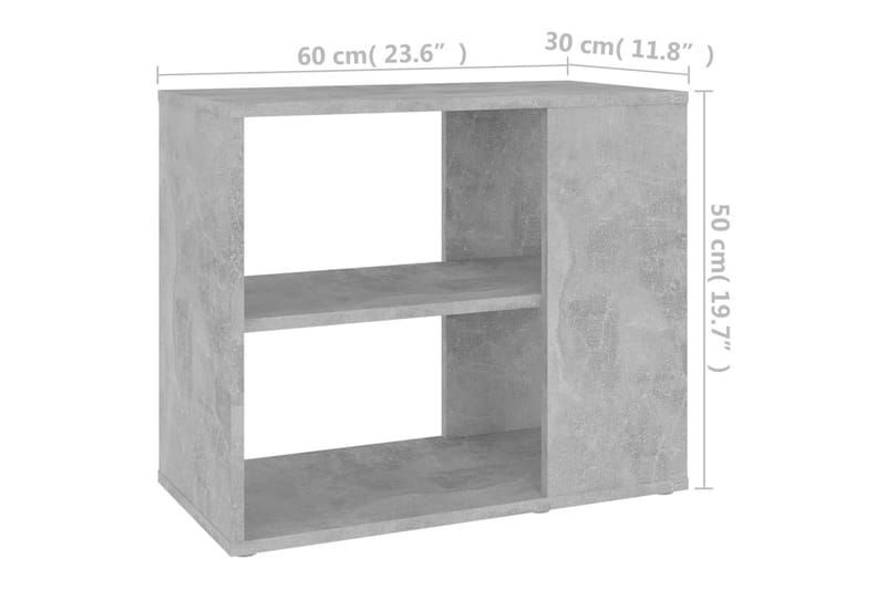 Sidoskåp betonggrå 60x30x50 cm spånskiva - Grå - Sängbord & nattduksbord