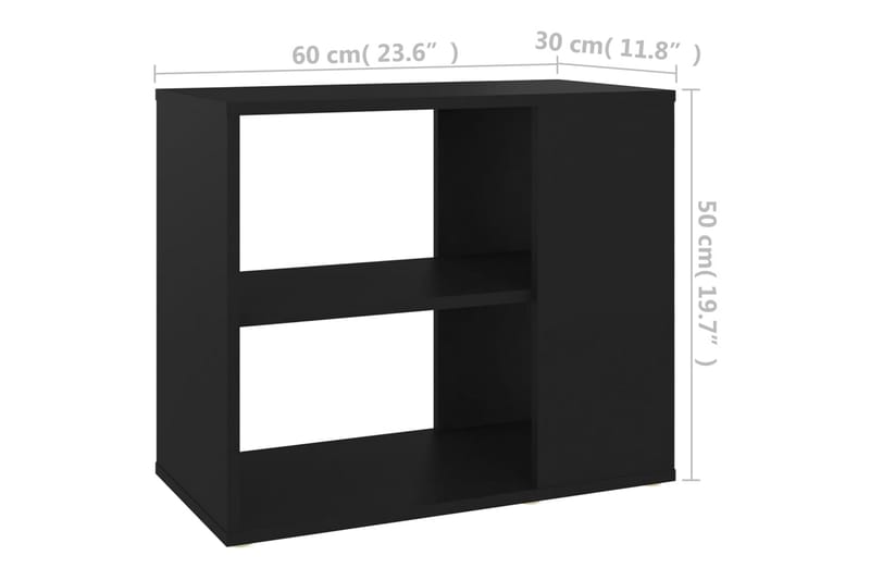 Sidoskåp svart 60x30x50 cm spånskiva - Svart - Möbler - Bord & matgrupper - Avlastningsbord - Sängbord & nattduksbord