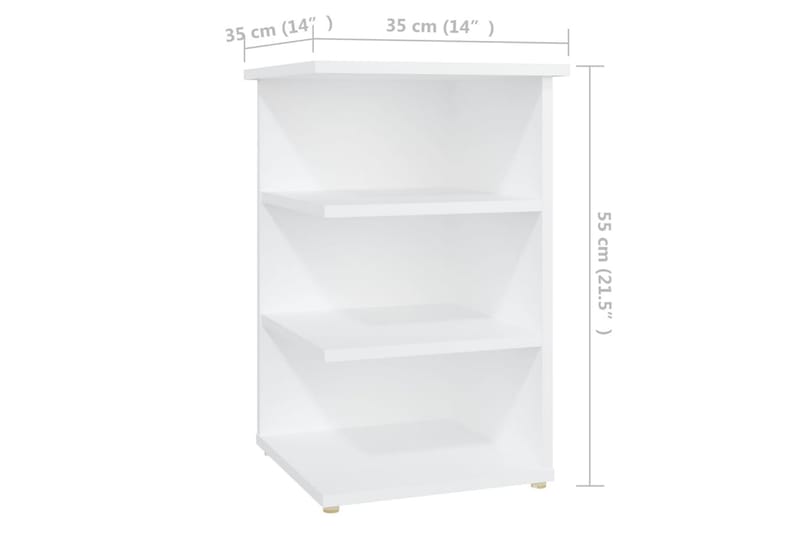 Sidoskåp vit 35x35x55 cm spånskiva - Vit - Möbler - Bord & matgrupper - Avlastningsbord - Sängbord & nattduksbord