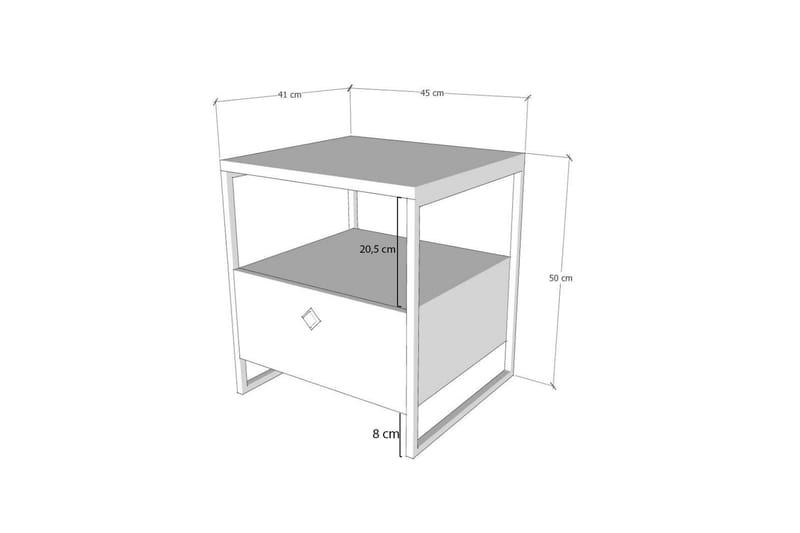 Sinasi Sängbord 45x41 cm - Antracit - Möbler - Bord & matgrupper - Avlastningsbord - Sängbord & nattduksbord