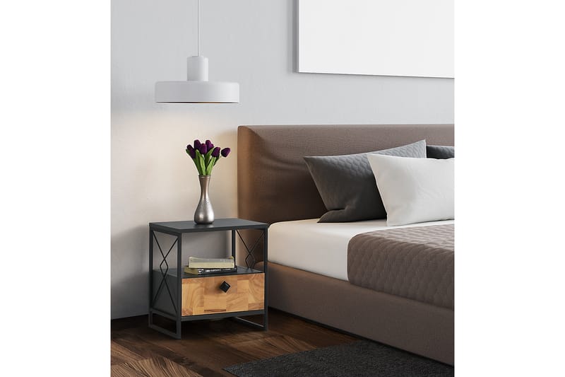 Sinasi Sängbord 45x41 cm - Antracit - Sängbord & nattduksbord