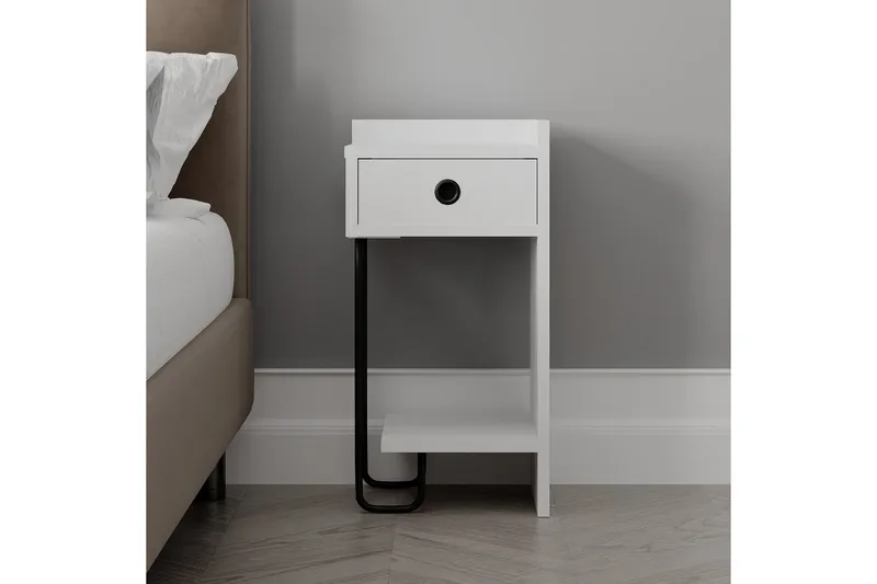 Sirius Sängbord 32x30 cm Vit - Hanah Home - Möbler - Bord & matgrupper - Avlastningsbord - Sängbord & nattduksbord