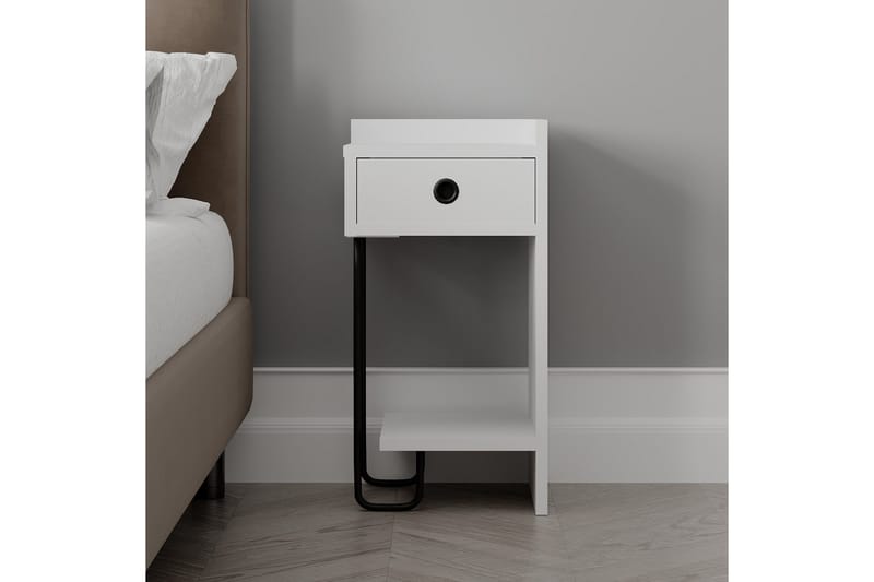Sirius Sängbord 32x30 cm Vit - Hanah Home - Möbler - Bord & matgrupper - Avlastningsbord - Sängbord & nattduksbord