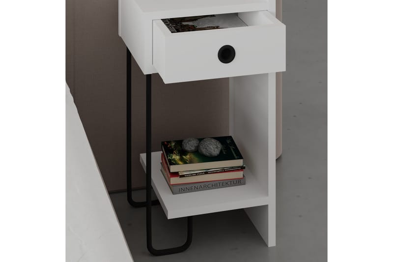 Sirius Sängbord 32x30 cm Vit - Hanah Home - Möbler - Bord & matgrupper - Avlastningsbord - Sängbord & nattduksbord