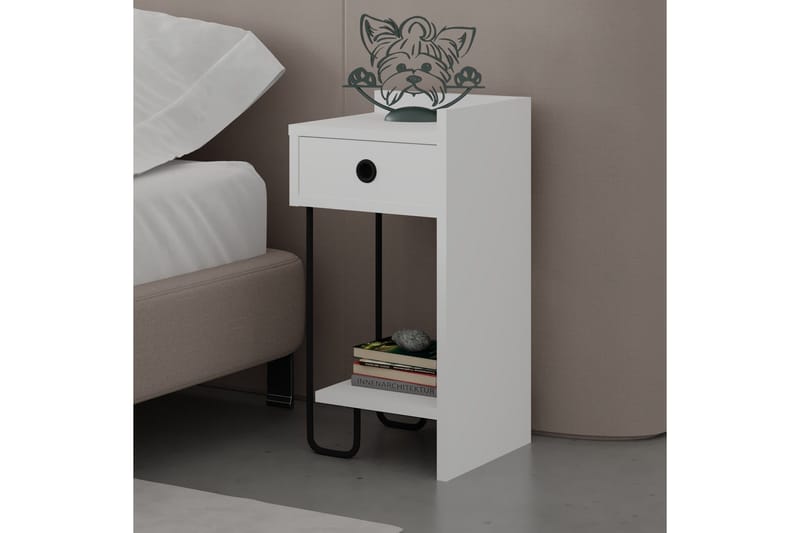Sirius Sängbord 32x30 cm Vit - Hanah Home - Möbler - Bord & matgrupper - Avlastningsbord - Sängbord & nattduksbord