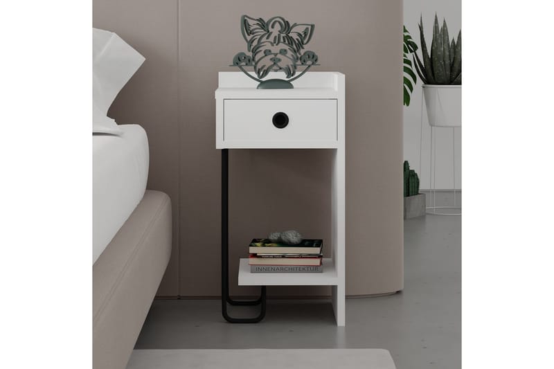 Sirius Sängbord 32x30 cm Vit - Hanah Home - Möbler - Bord & matgrupper - Avlastningsbord - Sängbord & nattduksbord