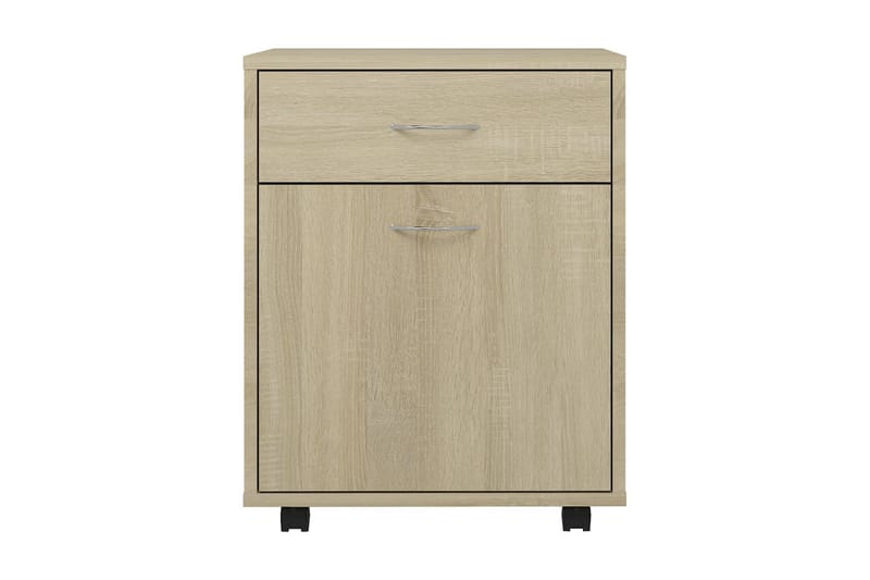 Skåp med hjul sonoma-ek 45x38x54 cm spånskiva - Brun - Möbler - Bord & matgrupper - Avlastningsbord - Sängbord & nattduksbord