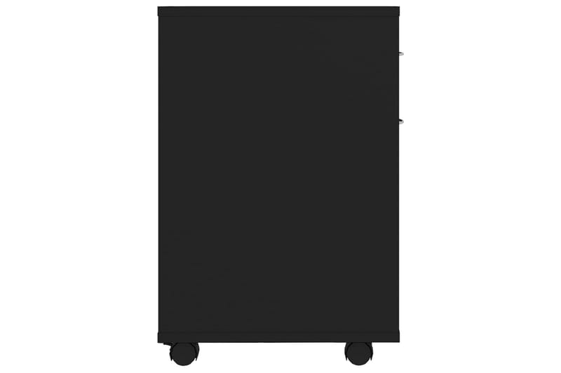 Skåp med hjul svart 45x38x54 cm spånskiva - Svart - Sängbord & nattduksbord