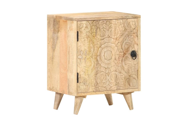 Snidat sängbord 40x30x50 cm massivt mangoträ - Brun - Möbler - Bord & matgrupper - Avlastningsbord - Sängbord & nattduksbord