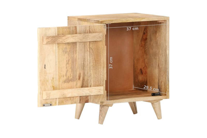Snidat sängbord 40x30x50 cm massivt mangoträ - Brun - Möbler - Bord & matgrupper - Avlastningsbord - Sängbord & nattduksbord