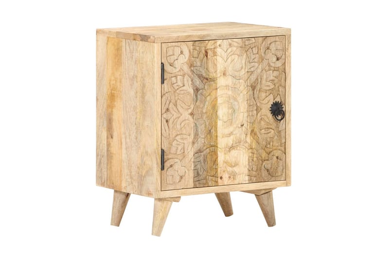 Snidat sängbord 40x30x50 cm massivt mangoträ - Brun - Möbler - Bord & matgrupper - Avlastningsbord - Sängbord & nattduksbord