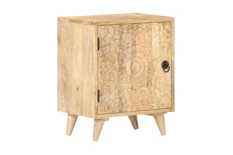 Snidat sängbord 40x30x50 cm massivt mangoträ - Brun - Möbler - Bord & matgrupper - Avlastningsbord - Sängbord & nattduksbord