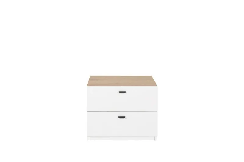 Soffbord vit/ljus träfärg EDISON, Vit