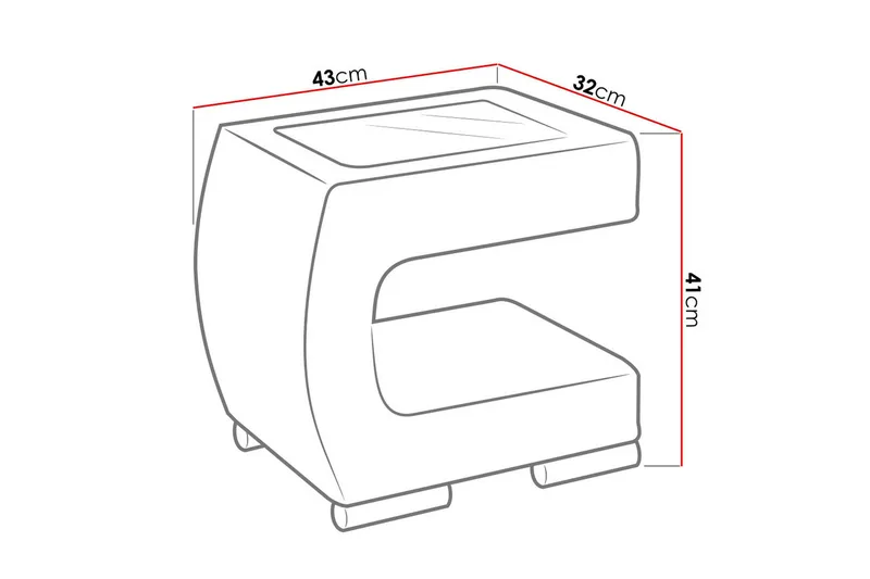 Stoliv Sängbord 43 cm Höger - Ecoläder/Svart - Möbler - Bord & matgrupper - Avlastningsbord - Sängbord & nattduksbord