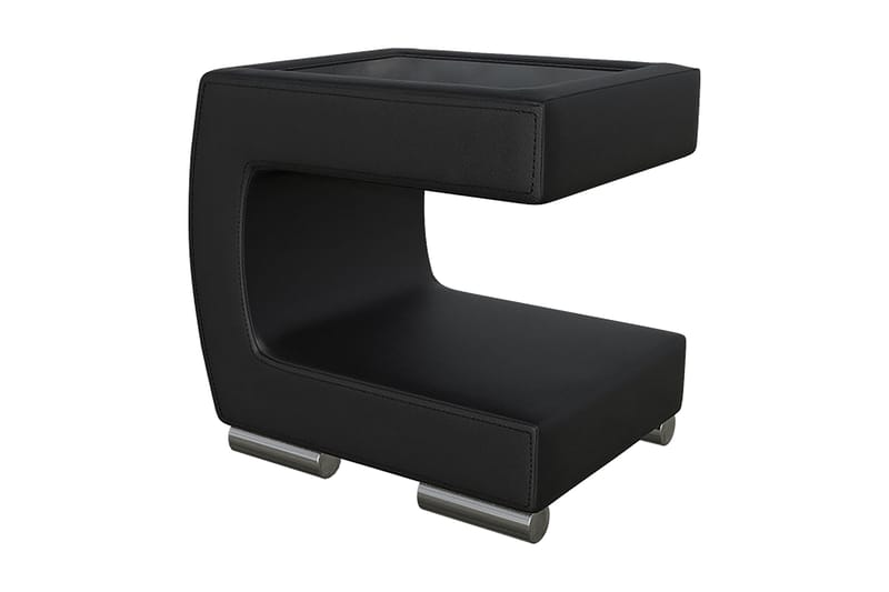 Stoliv Sängbord 43 cm Vänster - Ecoläder/Svart - Sängbord & nattduksbord