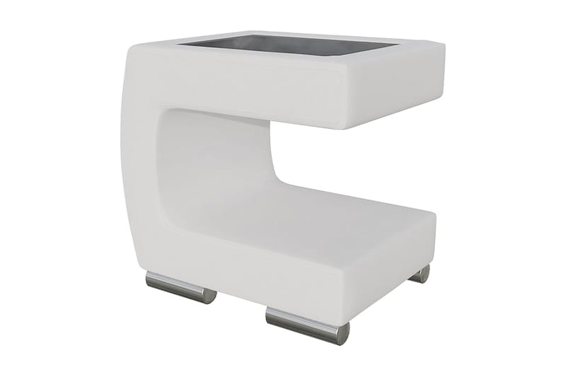 Stoliv Sängbord 43 cm Vänster - Ecoläder/Vit - Möbler - Bord & matgrupper - Avlastningsbord - Sängbord & nattduksbord