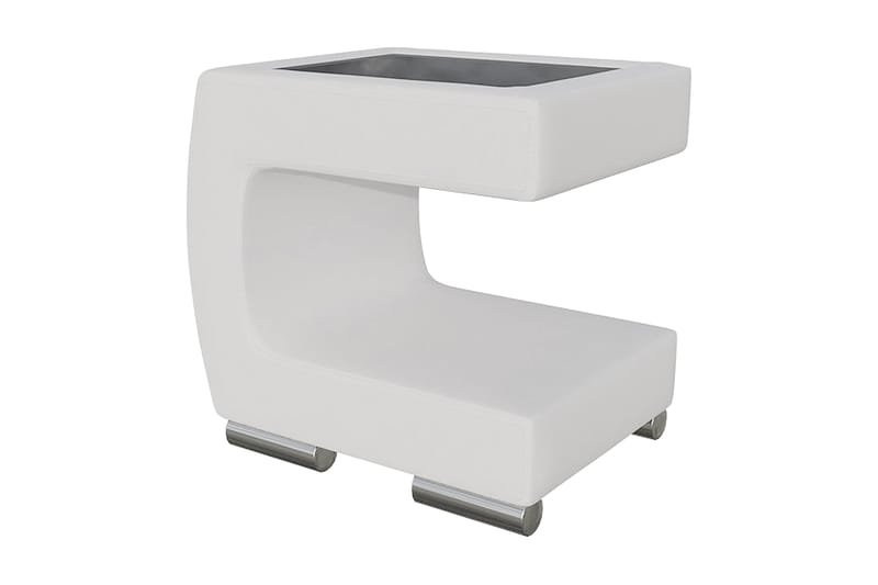 Stoliv Sängbord 43 cm Vänster - Ecoläder/Vit - Sängbord & nattduksbord