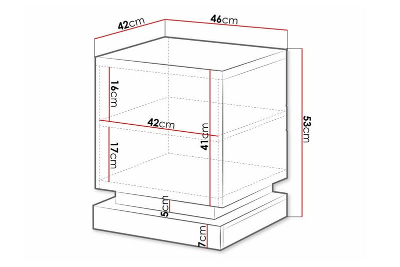 Strontian Sängbord 46 cm med Förvaring och Hyllor i Trä - Svart - Möbler - Bord & matgrupper - Avlastningsbord - Sängbord & nattduksbord