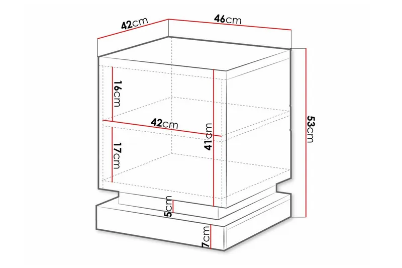 Strontian Sängbord 46 cm med Förvaring och Hyllor i Trä - Vit - Möbler - Bord & matgrupper - Avlastningsbord - Sängbord & nattduksbord