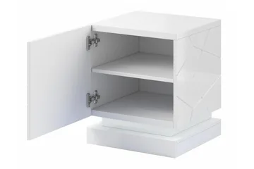 Strontian Sängbord 46 cm med Förvaring och Hyllor i Trä - Vit - Möbler - Bord & matgrupper - Avlastningsbord - Sängbord & nattduksbord