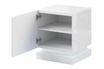 Strontian Sängbord 46 cm med Förvaring och Hyllor i Trä - Vit - Möbler - Bord & matgrupper - Avlastningsbord - Sängbord & nattduksbord