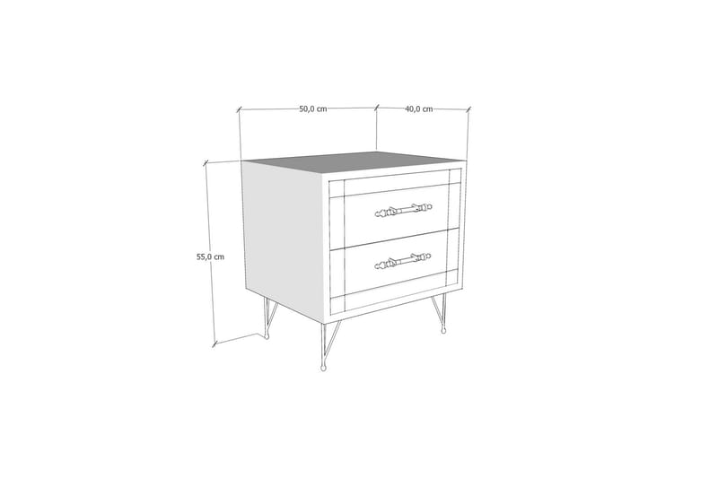 Sumar Sängbord 50 cm - Vit - Sängbord & nattduksbord