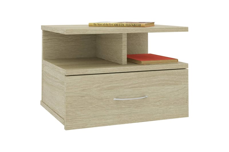 Svävande sängbord 2 st sonoma-ek 40x31x27 cm spånskiva - Brun - Möbler - Bord & matgrupper - Avlastningsbord - Sängbord & nattduksbord