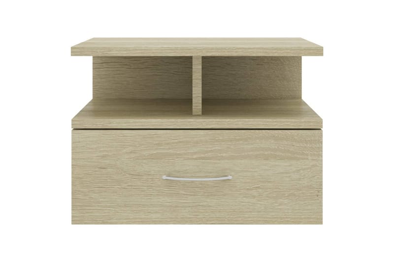 Svävande sängbord 2 st sonoma-ek 40x31x27 cm spånskiva - Brun - Möbler - Bord & matgrupper - Avlastningsbord - Sängbord & nattduksbord