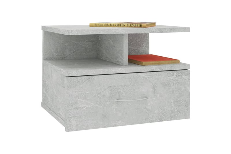Svävande sängbord betonggrå 40x31x27 cm spånskiva - Grå - Möbler - Bord & matgrupper - Avlastningsbord - Sängbord & nattduksbord