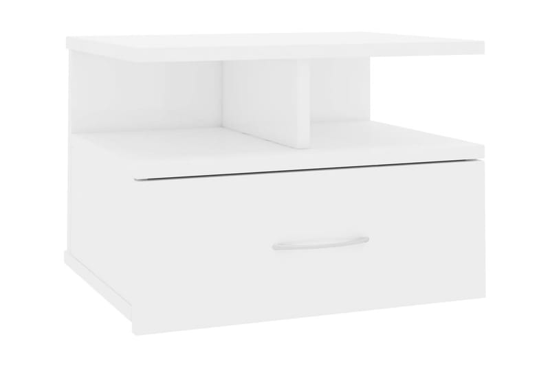Svävande sängbord vit högglans 40x31x27 cm spånskiva - Vit högglans - Möbler - Bord & matgrupper - Avlastningsbord - Sängbord & nattduksbord