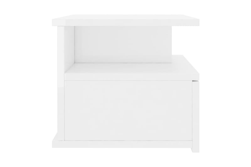 Svävande sängbord vit högglans 40x31x27 cm spånskiva - Vit högglans - Möbler - Bord & matgrupper - Avlastningsbord - Sängbord & nattduksbord