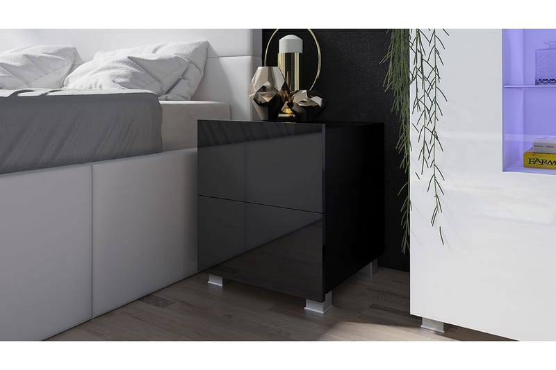 Tessan Sängbord 40 cm med Förvaring - Svart - Möbler - Bord & matgrupper - Avlastningsbord - Sängbord & nattduksbord
