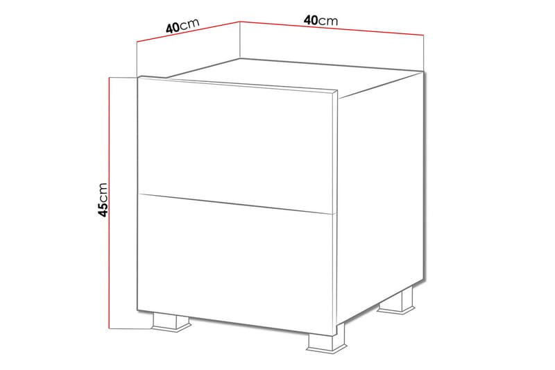 Tessan Sängbord 40 cm med Förvaring - Vit - Möbler - Bord & matgrupper - Avlastningsbord - Sängbord & nattduksbord
