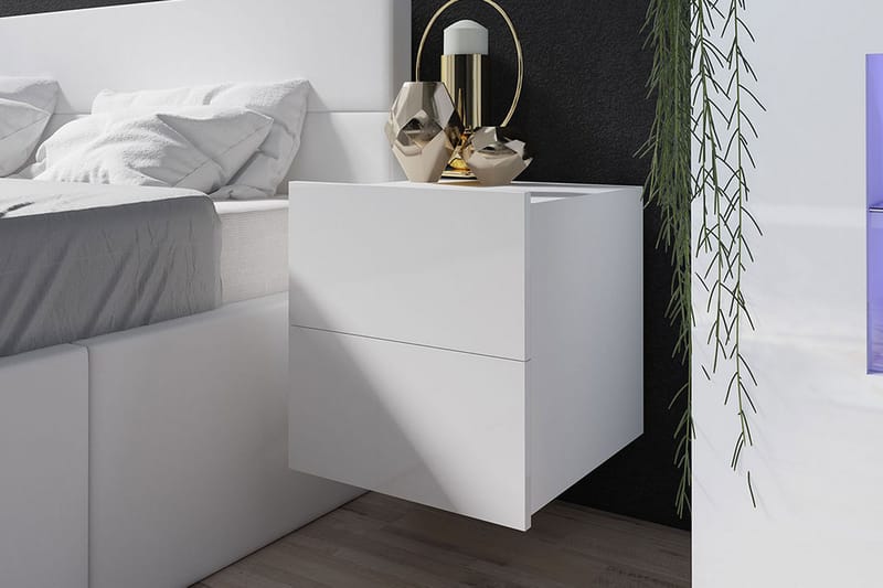 Tessan Sängbord 40 cm med Förvaring - Vit - Möbler - Bord & matgrupper - Avlastningsbord - Sängbord & nattduksbord