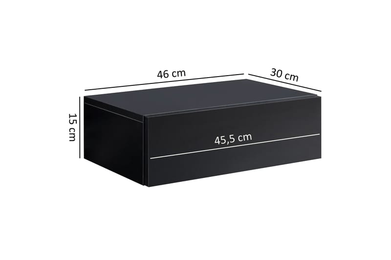 Vanbruggen Sängbord 46 cm - Svart - Möbler - Bord & matgrupper - Avlastningsbord - Sängbord & nattduksbord