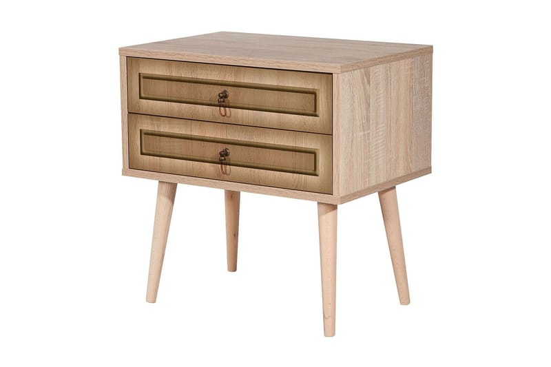 Vellavie Sängbord 60 cm med Förvaring 2 Lådor Ram - Brun - Möbler - Bord & matgrupper - Avlastningsbord - Sängbord & nattduksbord