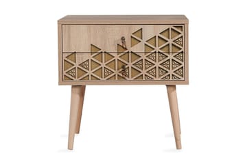 Vellavie Sängbord 60 cm med Förvaring 2 Lådor Trianglar
