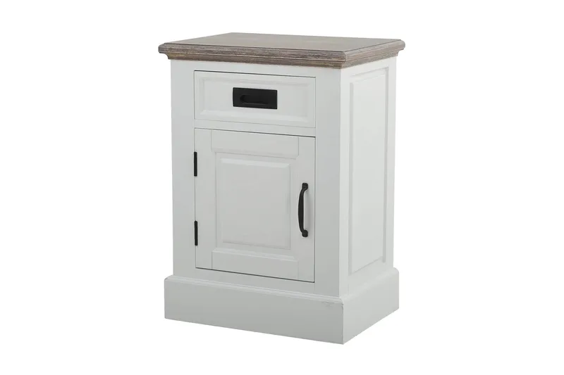 Verdell Sängbord 46 med Förvaring Låda + Skåp - Vit - Möbler - Bord & matgrupper - Avlastningsbord - Sängbord & nattduksbord