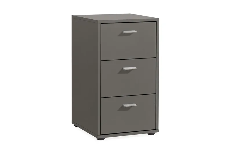 Virginia Sängbord 35 cm med Förvaring 3 Lådor - Grå - Möbler - Bord & matgrupper - Avlastningsbord - Sängbord & nattduksbord
