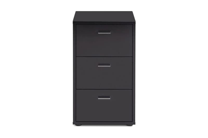 Virginia Sängbord 35 cm med Förvaring 3 Lådor - Grå/Svart - Möbler - Bord & matgrupper - Avlastningsbord - Sängbord & nattduksbord