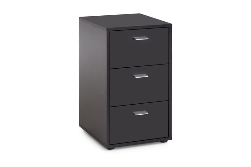 Virginia Sängbord 35 cm med Förvaring 3 Lådor - Grå/Svart - Möbler - Bord & matgrupper - Avlastningsbord - Sängbord & nattduksbord