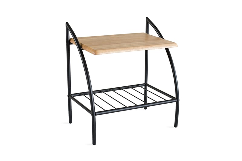 Zenon Sängbord 54 cm med Förvaring Hylla - Svart/Natur - Sängbord & nattduksbord