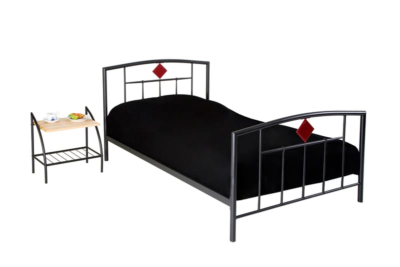 Zenon Sängbord 54 cm med Förvaring Hylla - Svart/Natur - Sängbord & nattduksbord