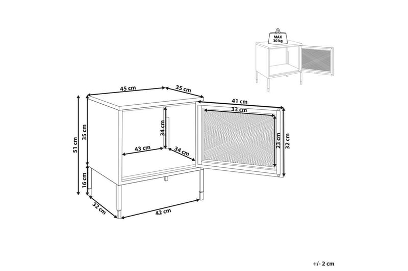 Sängbord Ossett Vit - Vit - Möbler - Bord & matgrupper - Avlastningsbord - Sängbord & nattduksbord